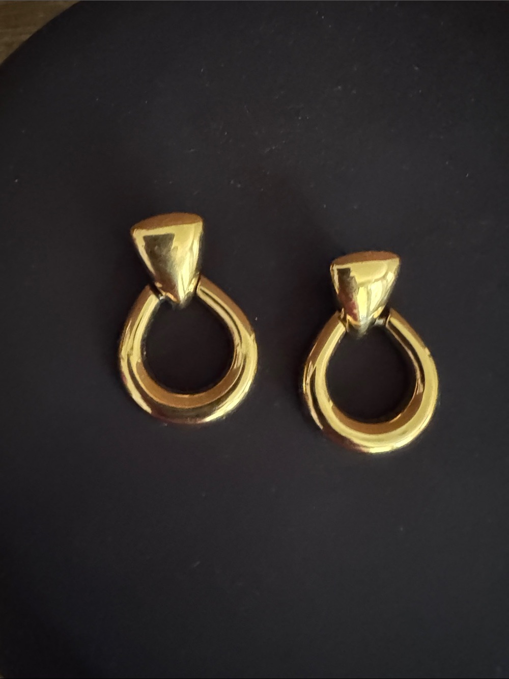 Monet Shiny Gold Loop Drop Earrings